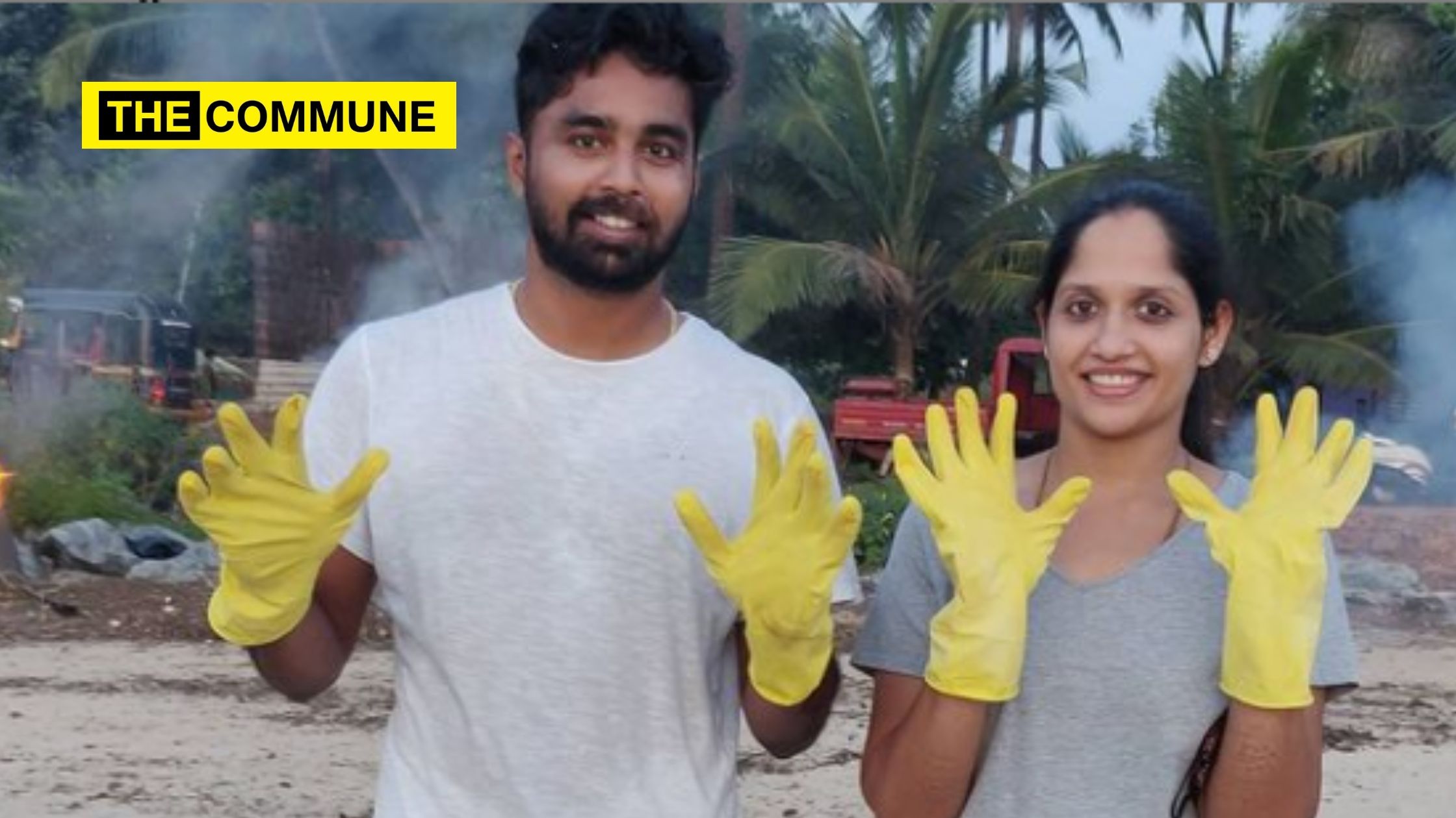 The couple who spent their honeymoon cleaning a beach