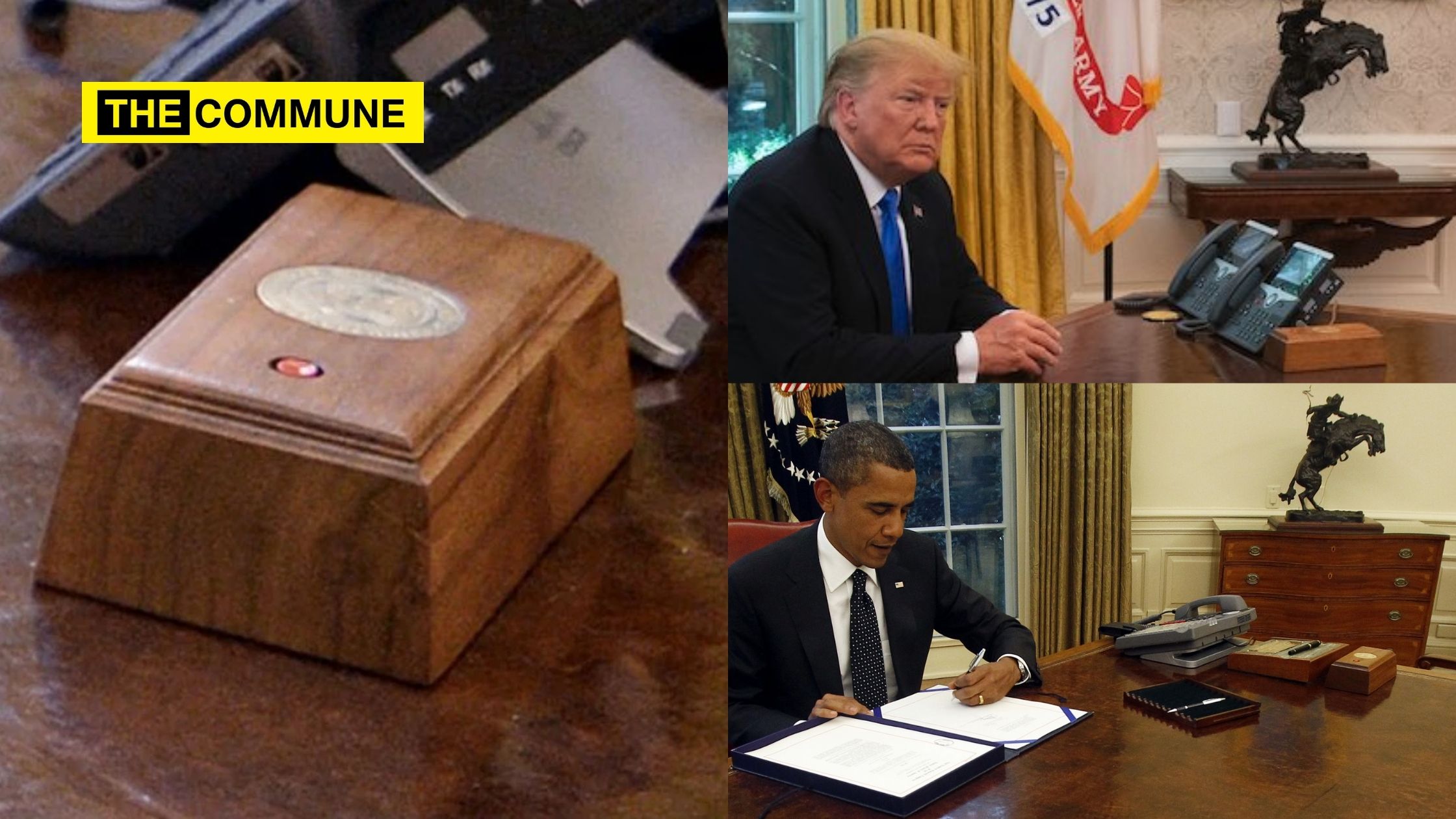 The mysterious red button on the POTUS table goes missing after Biden’s take over