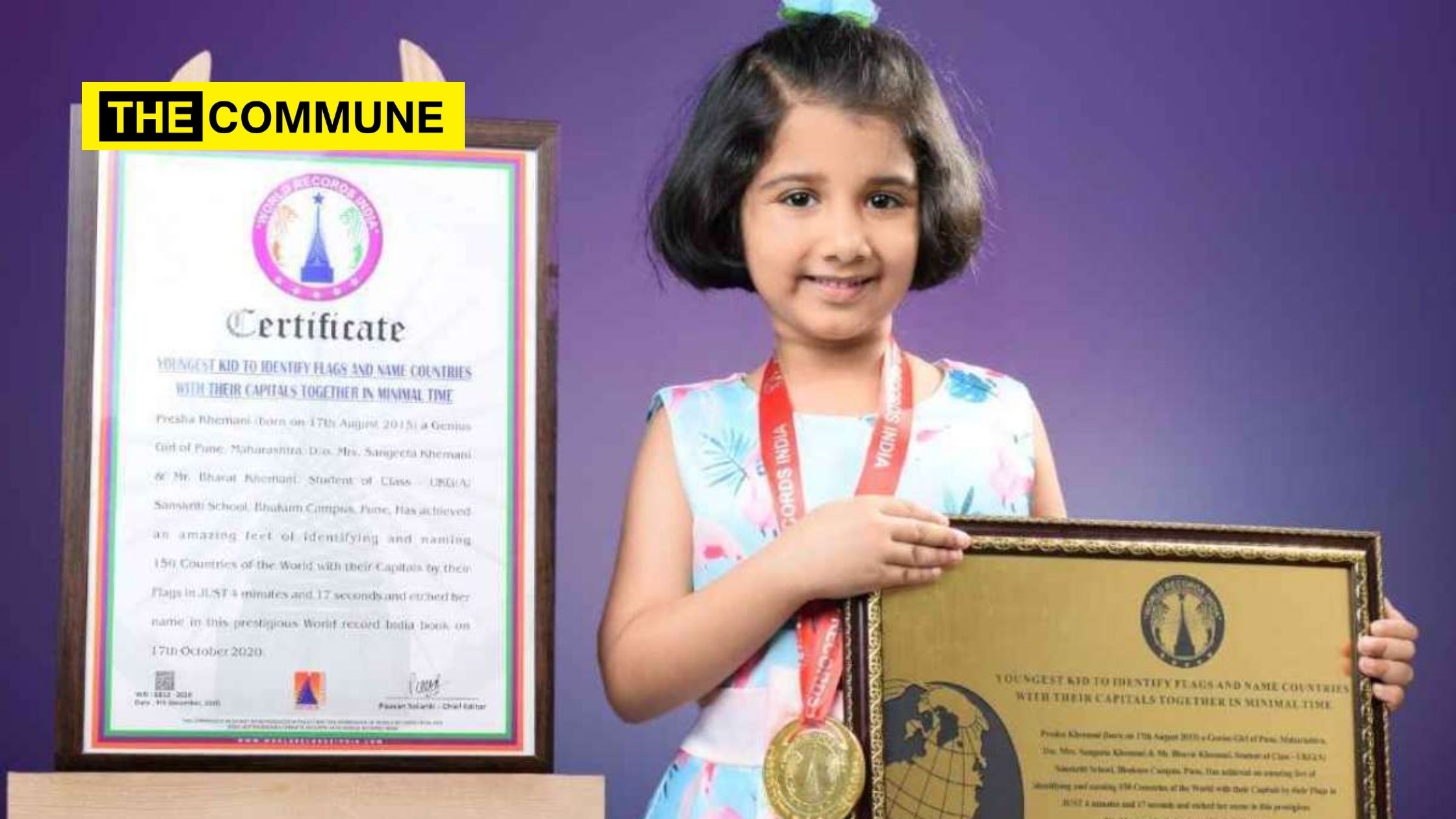5 year old girl creates world record by naming 150 flags, capitals in 4.17 minutes