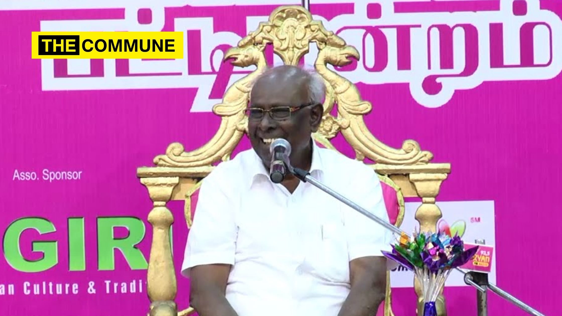 Noted Tamil scholar and beloved debate moderator Solomon Pappaiah conferred with Padma Shri