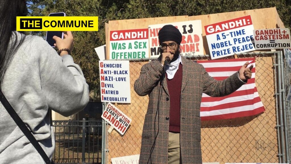 protests against mahatma gandhi statue