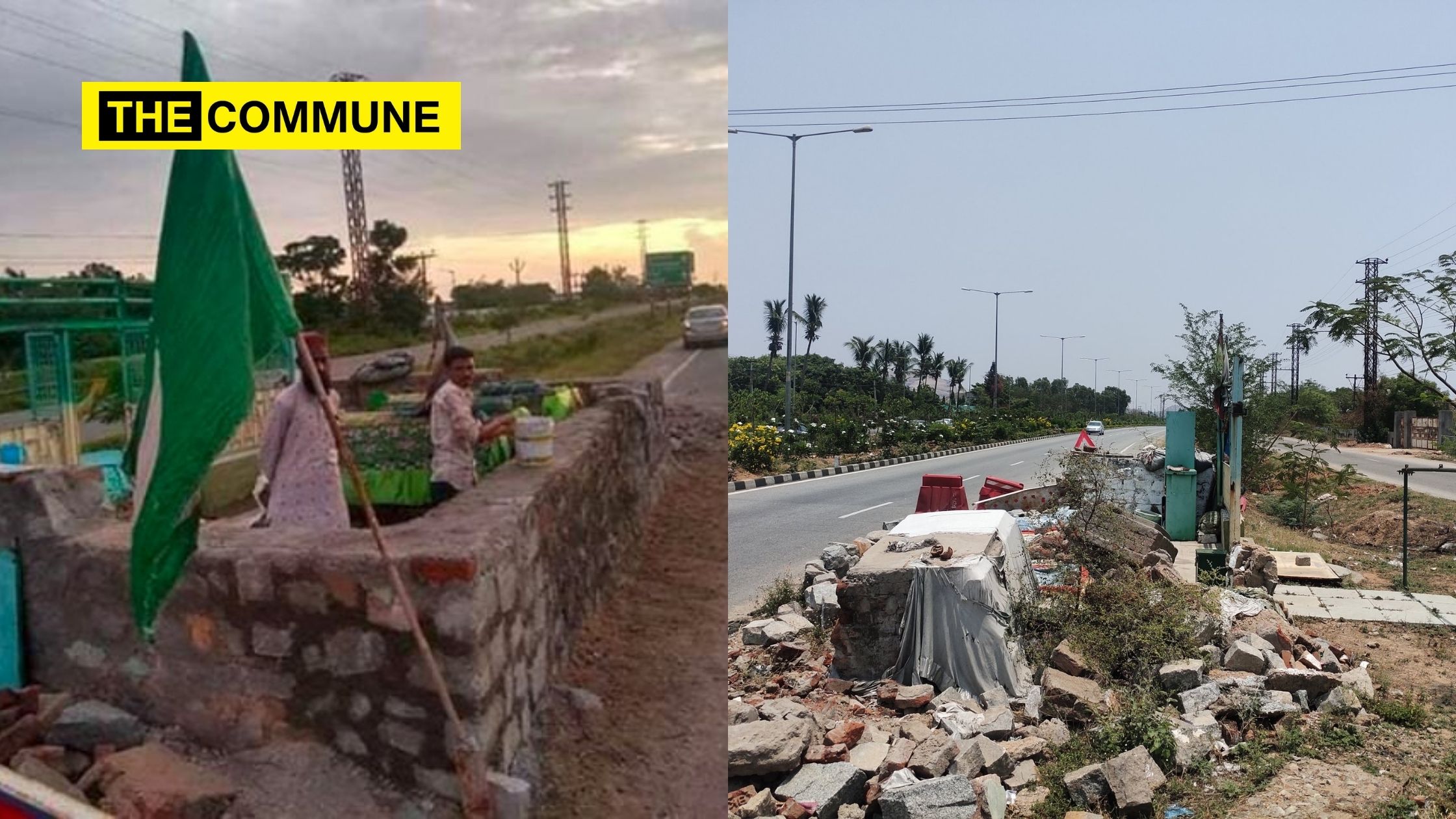 Unauthorized Islamic structure on NH163 in Telangana removed