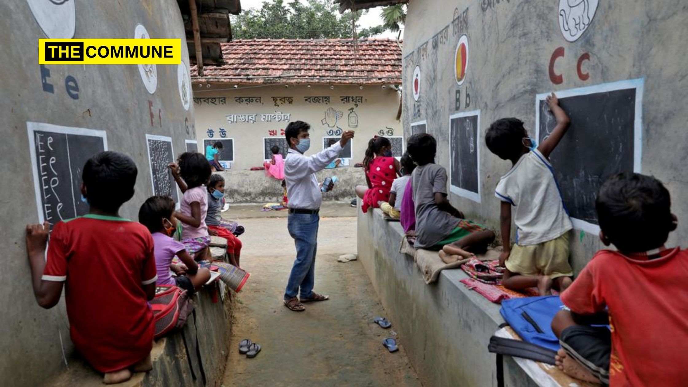 teacher-in-west-bengal-turns-walls-into-blackboards-and-teaches-on-the