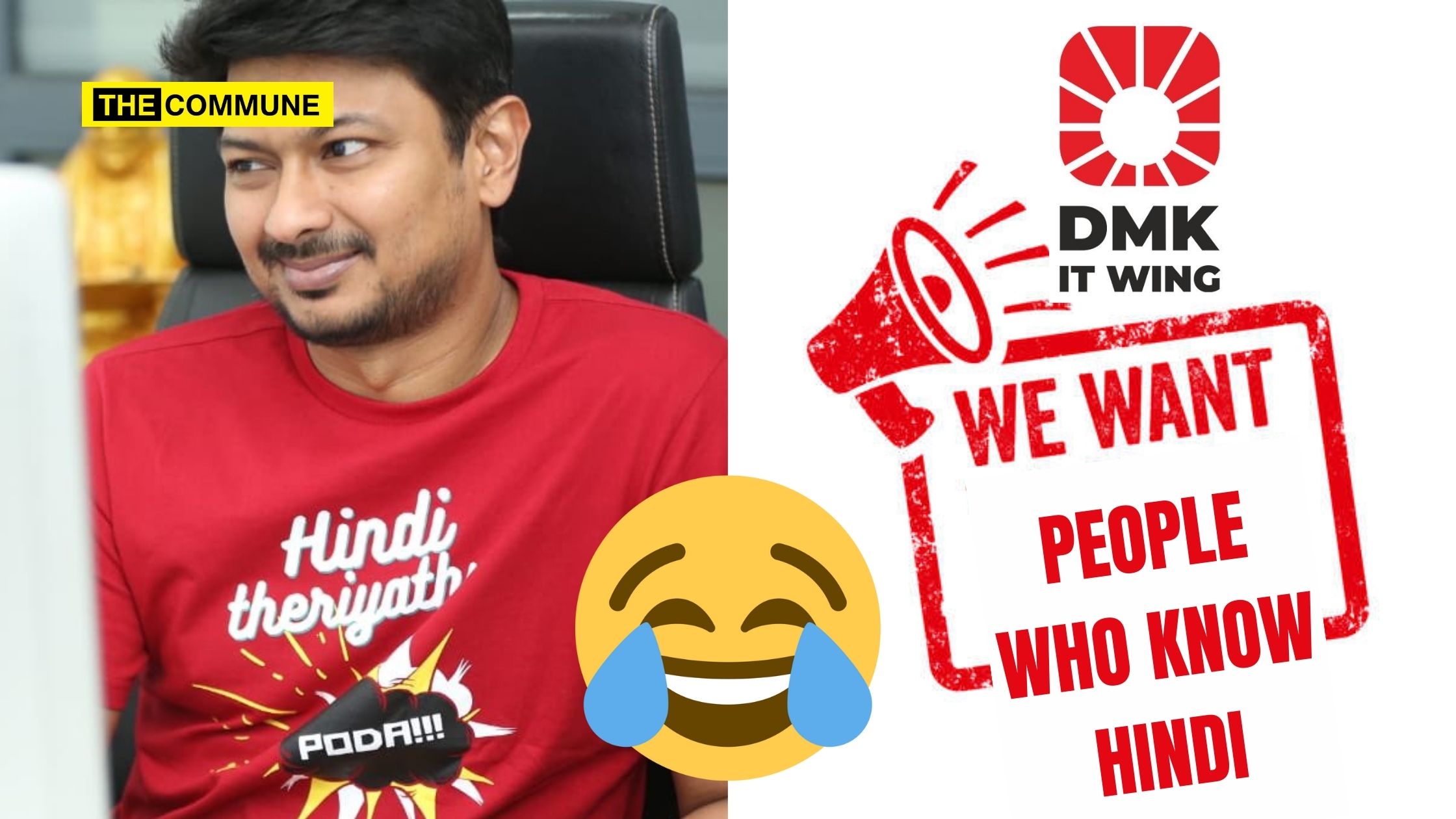 Dravidian Model Of Hypocrisy After Hindi Theriyathu Poda, DMK IT Wing Handle Posts Job Ad For Hindi Content Writers (1)