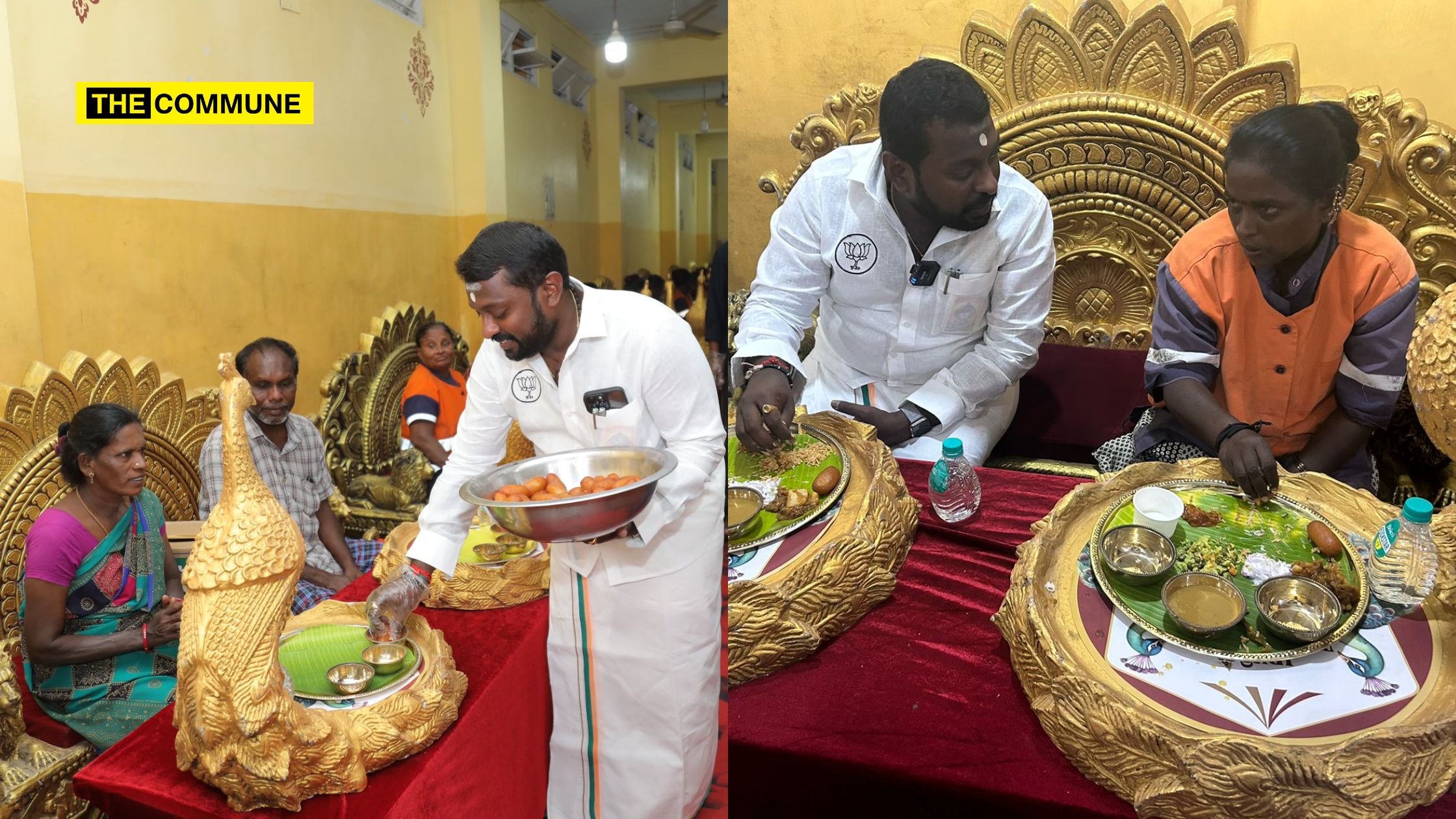 Rajabhojanam For The Unsung Rajas & Ranis BJP's SG Suryah Organizes Extravagant Dinner To Honour Hygiene Workers