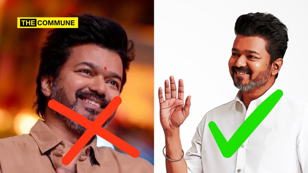 TaVeKa Head Vijay Drops Tilak/Kungumam From His Pic In Party's Letter Pad, TVK Slowly Morphing Into DVK?