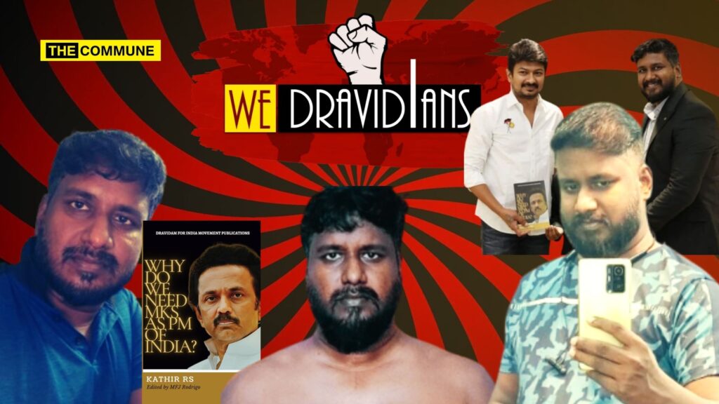 We Dravidians, a Dravidianist propaganda account, is facing backlash. Admin Kathir RS is a pro-DMK figure