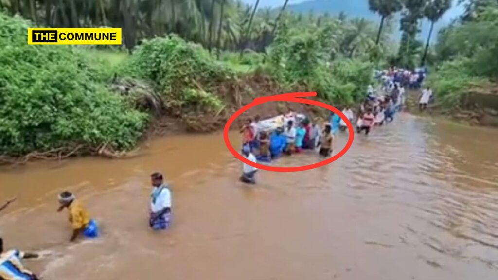 Dravidian Model: Dindigul Villagers Forced To Cross Swift River To Bury Elderly Man As Bridge Proposal Stalls.