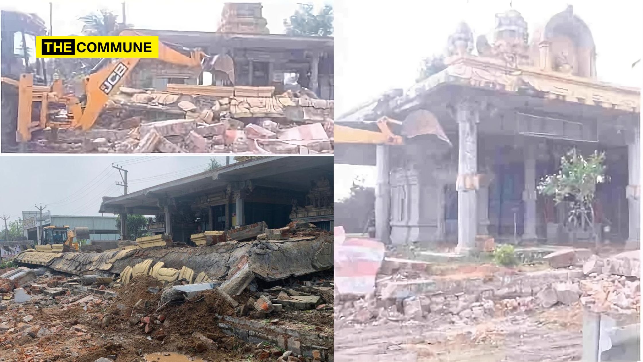 Arulmigu Sri Silambathamman Temple Mandapam Razed By NHAI For Service Lane