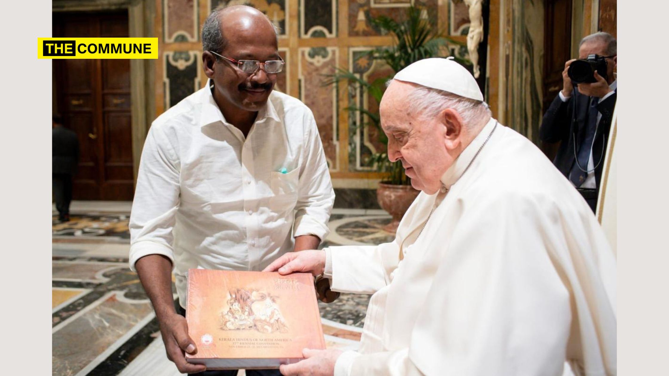 Kerala Hindu Leader Gifts Rig Veda To Pope Francis