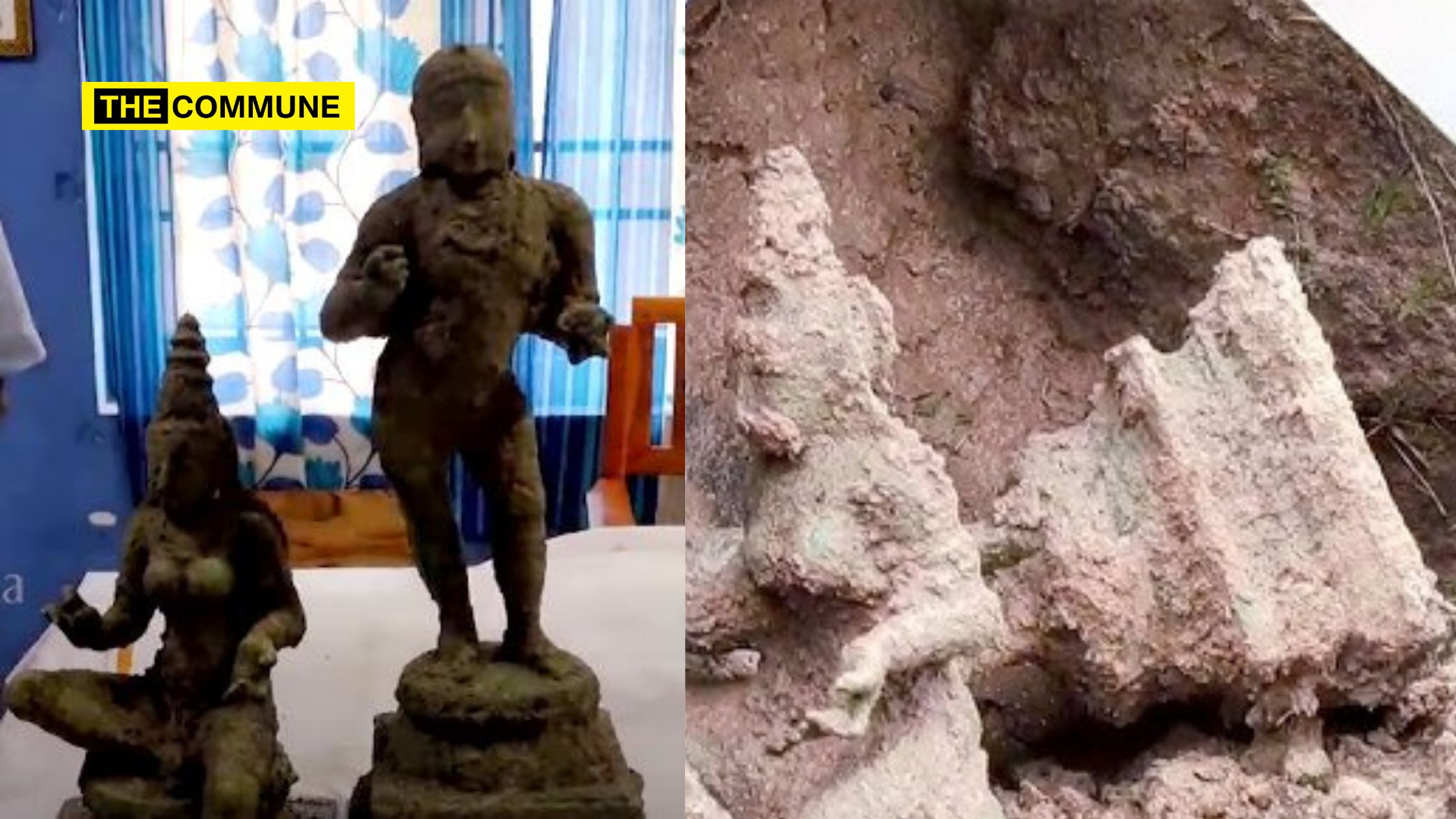 Two Ancient Idols Of Deities Unearthed During Construction Work In Mannargudi