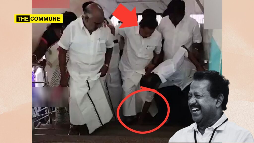 Viral Video Of DMK Min Ponmudi Getting Slipper Fixed By DMK Member Receives Backlash