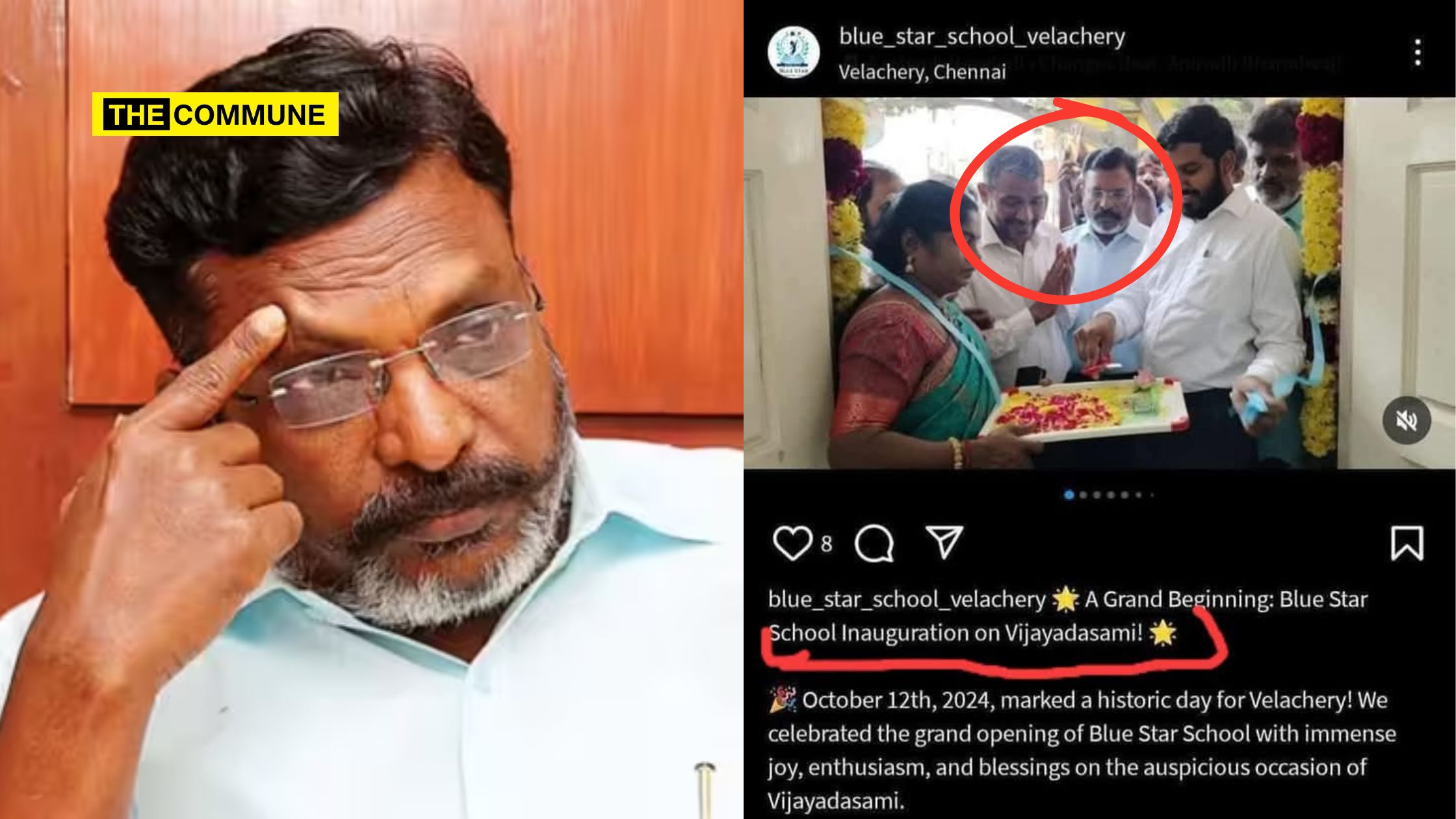 thirumavalavan vck blue star cbse school velachery vijayadasami inauguration