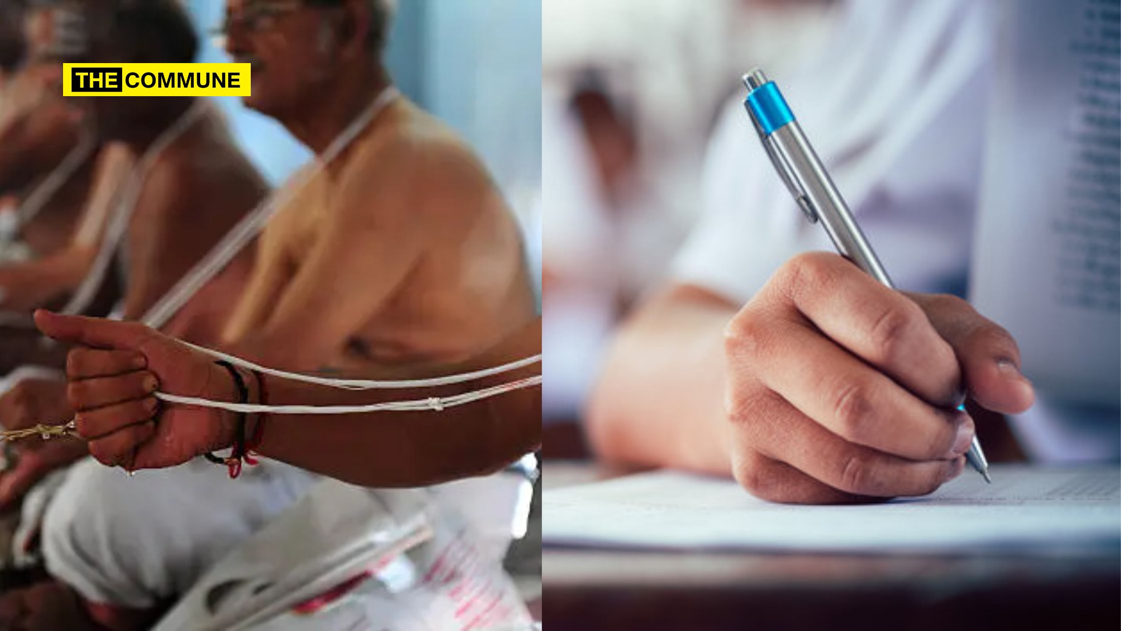 sacred thread remove karnataka shivammoga exam centre