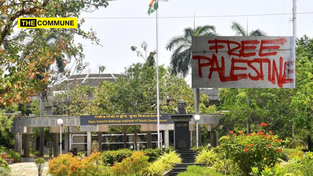 rajiv gandhi institute sriperumbudur slogan graffiti jai bhim free palestine rusticated