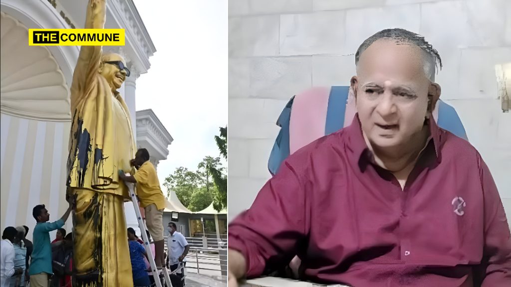 dmk black paint karunanidhi