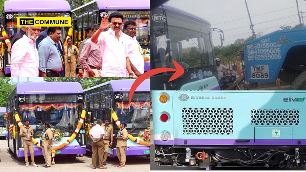 cm stalin mk stalin bus breakdown inaugurated electric bus madhavaram
