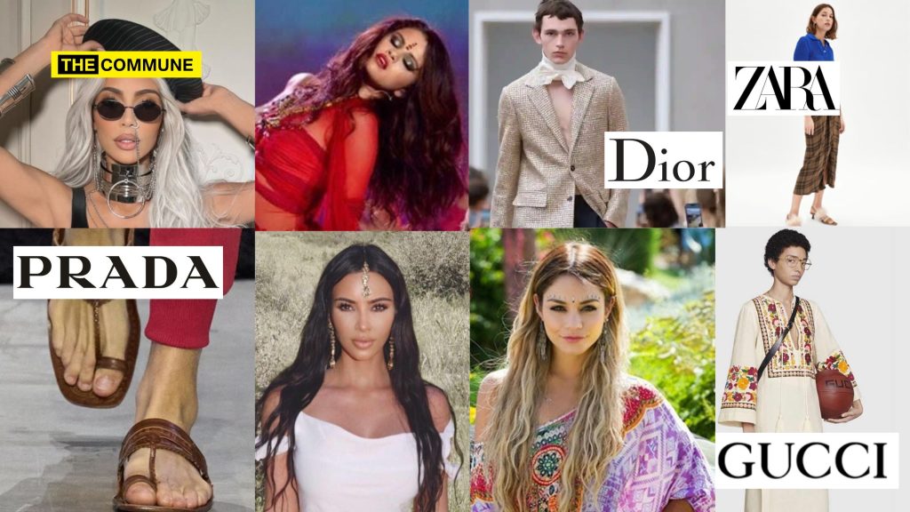 cultural appropriation yoga dior prada kolhapuri zara lungi gucci kaftan bindi mukaish coat maang tikka nath