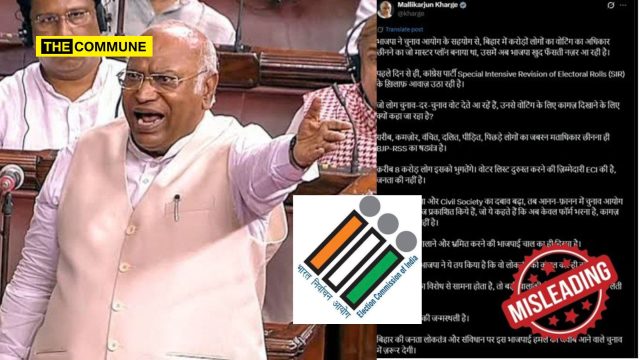 mallikarjun kharge ec election commission eci fake news bihar election congress voter list