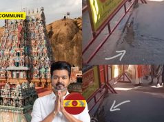 Actor Vijay’s TVK Cadre Caught With Liquor At Thiruparankundram Temple, Bottle Falls At Entrance Causing Sacrilege tvk vijay liquor thiruparankundram temple