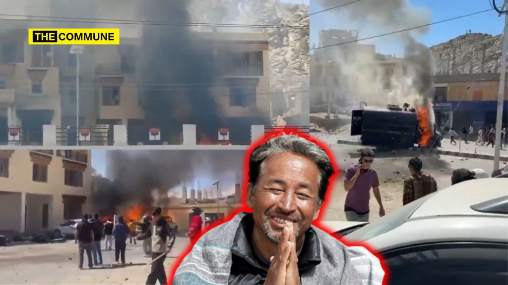 'Climate Activist' Sonam Wangchuk’s Hunger Strike Turns Violent, BJP Office, CRPF Vehicle Torched; Blames Gen-Z While Hiding HIAL Land Defaults leh violence ladakh protest arrest
