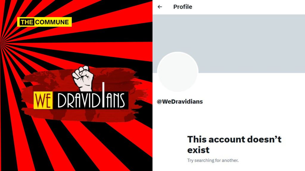 Anti-Hindu, Anti-North Indian & Secessionist Social Media Page ‘We Dravidians’ X Account Suspended
