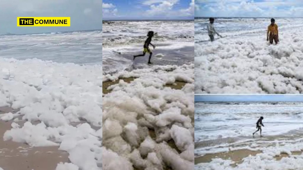 Toxic Foam Covers 1.5 km Of Chennai Coastline Following Heavy Rains