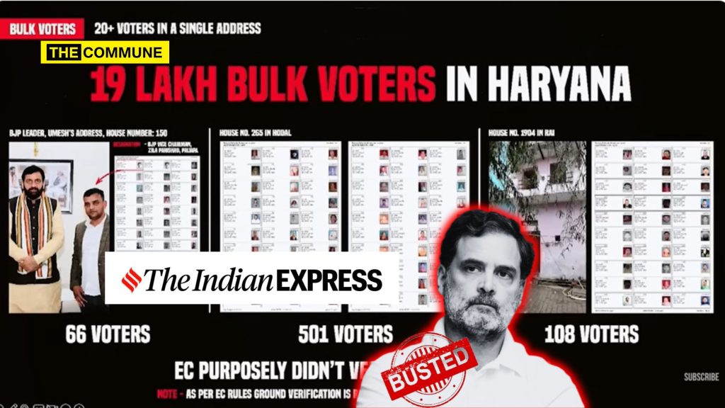 Indian Express Ground Report Collapses Rahul Gandhi's Pack Of Lies On 'Stolen Election' In Haryana