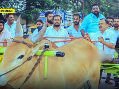 BJP Leader SG Suryah Mocks DMK Govt With Bullock Cart Protest For Unfulfilled Promised Of Reducing Petrol Diesel Price BJP Leader SG Suryah Mocks DMK Govt With Bullock Cart Protest For Unfulfilled Promised Of Reducing Petrol Diesel Price