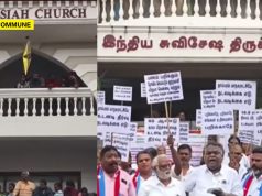 Residents, Traders, Political Cadres Rally To Halt Supreme Court Ordered Demolition Of Unauthorized Chrompet Church Amid Heavy Police Presence Residents, Traders, Political Cadres Rally To Halt Supreme Court Ordered Demolition Of Unauthorized Chrompet Church Amid Heavy Police Presence