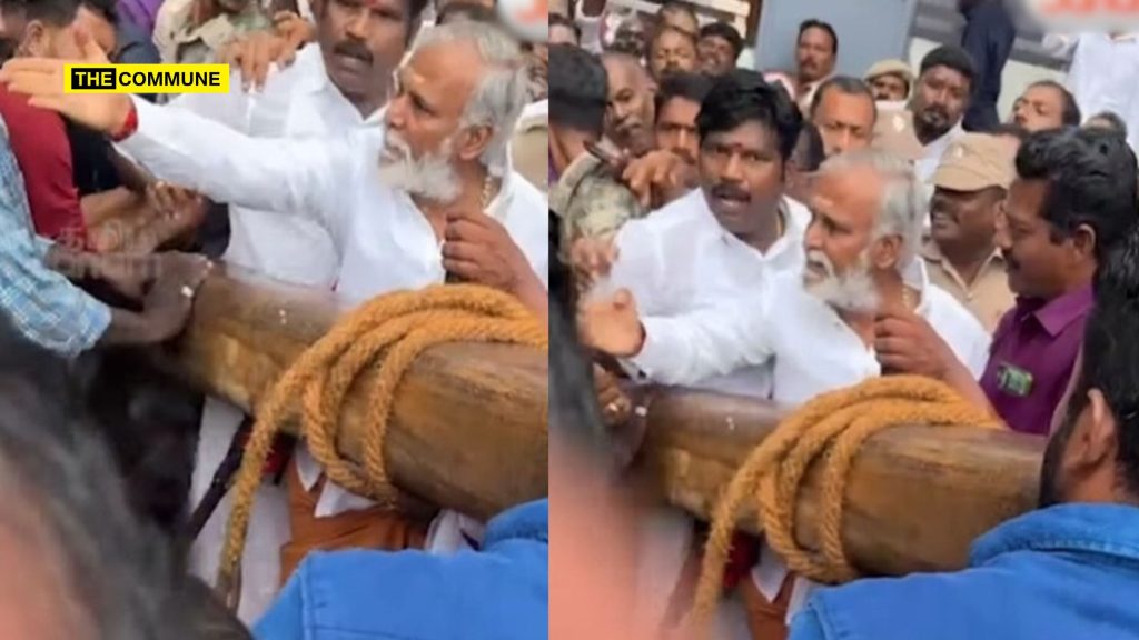 DMK HR&CE Minister Sekar Babu Reportedly Seen Scolding Devotees At Suchindram Temple Festival