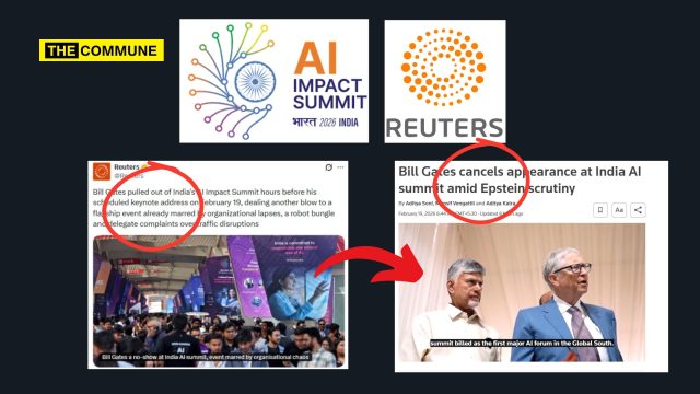 Reuters Calls Bill Gates’ AI Summit Absence ‘Pulling Out’, Gets Fact-Checked, Quietly Changes Headline Reuters Calls Bill Gates’ AI Summit Absence ‘Pulling Out’, Gets Fact-Checked, Quietly Changes Headline
