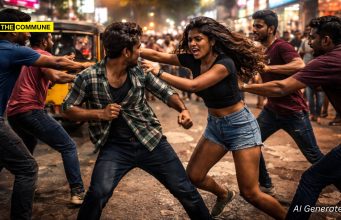 Drunken Brawl On Royapettah Road: Youths, Woman Clash In Public Drunken Brawl On Royapettah Road: Youths, Woman Clash In Public