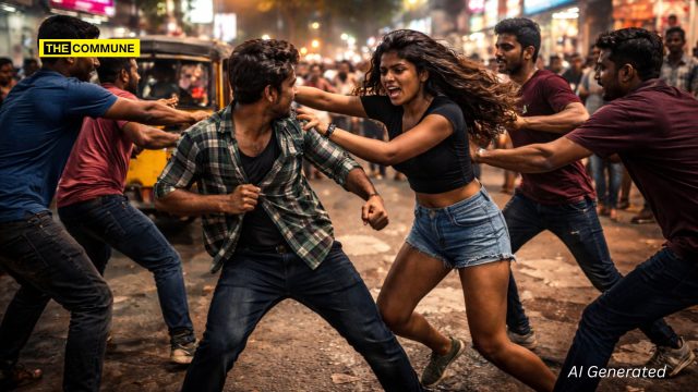 Drunken Brawl On Royapettah Road Youths, Woman Clash In Public Drunken Brawl On Royapettah Road: Youths, Woman Clash In Public