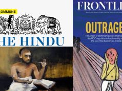 The Hindu’s Frontline Publishes Nazi-Type Anti-Brahmin Hate Cartoon On Its Cover Page
