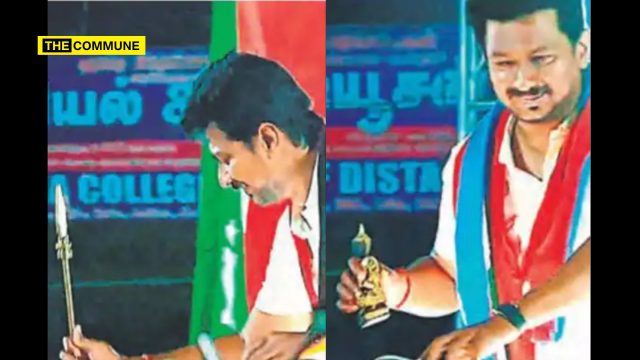 DMK Scion Udhayanidhi Stalin Refuses To Accept Vel Offered By Party Functionary At Ramanathapuram; Accepts Buddha Statue DMK Scion Udhayanidhi Stalin Refuses To Accept Vel Offered By Party Functionary At Ramanathapuram
