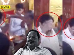 DMK’s Duraimurugan Wipes Off Vibhuti Applied By Temple Priest DMK's Duraimurugan Wipes Off Vibhuti Applied By Temple Priest