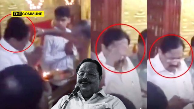 DMK's Duraimurugan Wipes Off Vibhuti Applied By Temple Priest