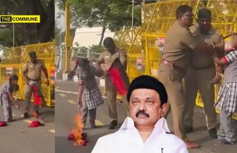 Head Constable Kothandapani Burns DMK Flag In Protest Against Years-Long Allegations Of Medical Negligence Of His Daughter