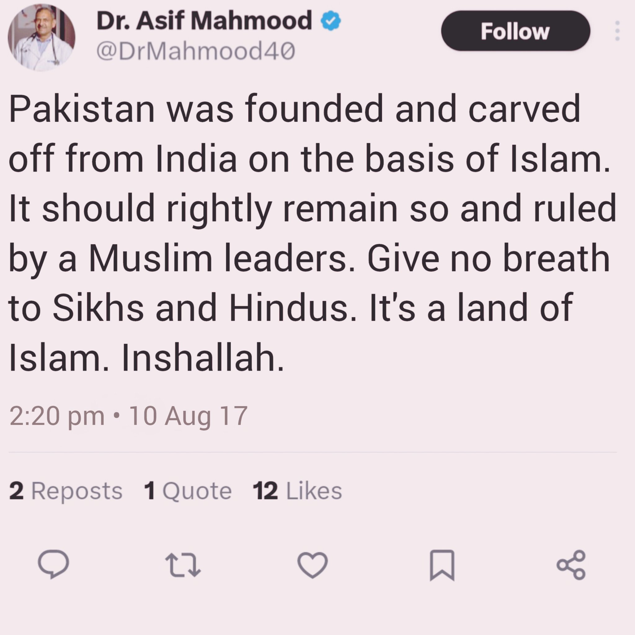Dr. Asif Mahmood: The Pakistani-Origin Islamist Bigot Sitting At ...