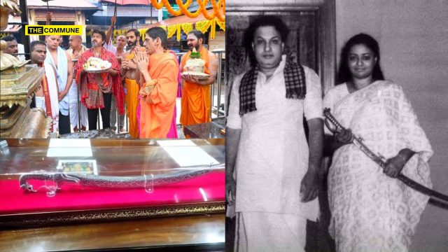 Vijay Visits Kollur Mookambigai Temple And Donates Silver Sword Copying MGR Ditto