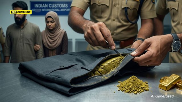 Pudukottai Couple Mohd Sharif & Janofer Arrested At Kochi Airport With ₹1.94 Crore Gold Hidden In Trouser Waistbands Pudukottai Couple Mohd Sharif & Janofer Arrested At Kochi Airport With ₹1.94 Crore Gold Hidden In Trouser Waistbands