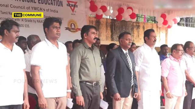 Christian Song Sung Before Tamil Thai Vazhthu At Govt-Aided YMCA College Event Attended By TVK Govt Min Rajesh Kumar, A Day After Assembly Resolution Christian Song Sung Before Tamil Thai Vazhthu At Govt-Aided YMCA College Event Attended By TVK Govt Min Rajesh Kumar, A Day After Assembly Resolution