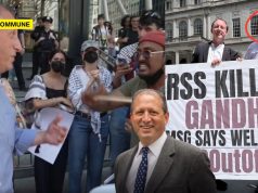 “Get Out, Zionist”: NYC Congressional Nominee Brad Lander, Who Held “RSS Killed Gandhi” Placard, Heckled & Told To Leave Anti-RSS Protest “Get Out, Zionist”: NYC Congressional Nominee Brad Lander, Who Held “RSS Killed Gandhi” Placard, Heckled & Told To Leave Anti-RSS Protest