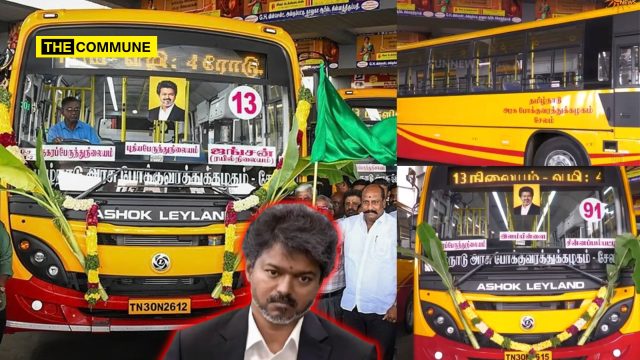 TVK = DMK TVK Flag Colours On 26 New Government Buses In Salem TVK = DMK: TVK Flag Colours On 26 New Government Buses In Salem