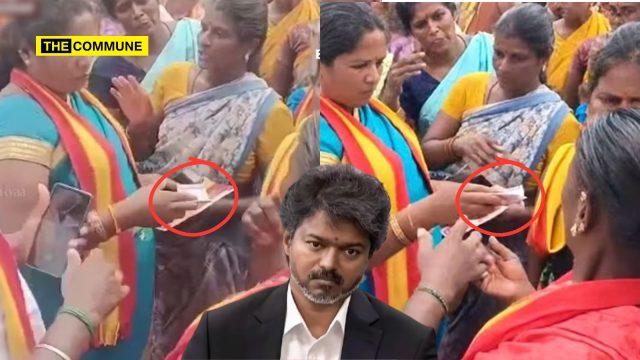 TVK Workers Allegedly Seen Distributing Cash Ahead Of By-Elections In Madurantakam TVK Workers Allegedly Seen Distributing Cash Ahead Of By-Elections In Madurantakam