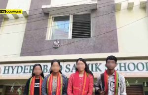 Hyderabad School Denies Class X Students Wearing Durga Mata Malas Permission to Attend Special Classes, Parents Protest Hyderabad School Denies Class X Students Wearing Durga Mata Malas Permission to Attend Special Classes, Parents Protest