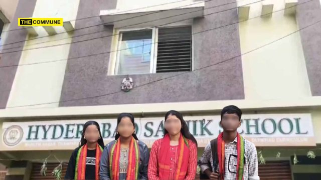 Hyderabad School Denies Class X Students Wearing Durga Mata Malas Permission to Attend Special Classes, Parents Protest Hyderabad School Denies Class X Students Wearing Durga Mata Malas Permission to Attend Special Classes, Parents Protest