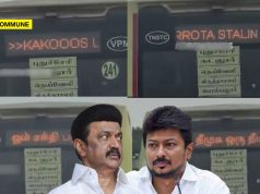 Kolathur Kothu Parotta Stalin Uncle”, “Kakkoos Leader Udhayanidhi”: TN Govt Bus Display Carries Jibes At Stalin, Udhayanidhi Kolathur Kothu Parotta Stalin Uncle”, “Kakkoos Leader Udhayanidhi”: TN Govt Bus Display Carries Jibes At Stalin, Udhayanidhi