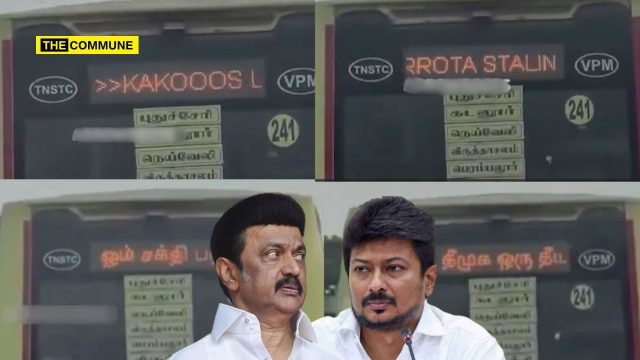 Kolathur Kothu Parotta Stalin Uncle”, “Kakkoos Leader Udhayanidhi”: TN Govt Bus Display Carries Jibes At Stalin, Udhayanidhi
